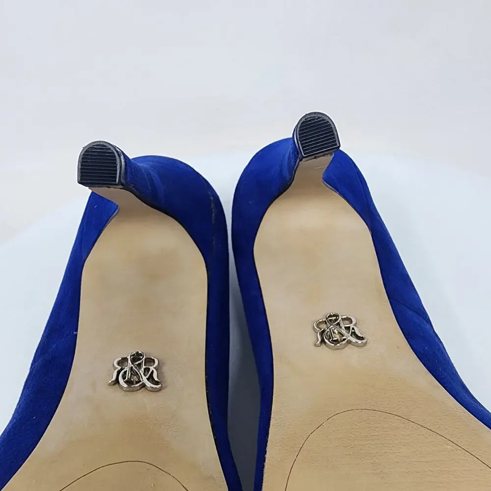 Rock & Republic Gwen Stiletto Pumps Women 9M Royal Blue Faux Suede Almond Toe